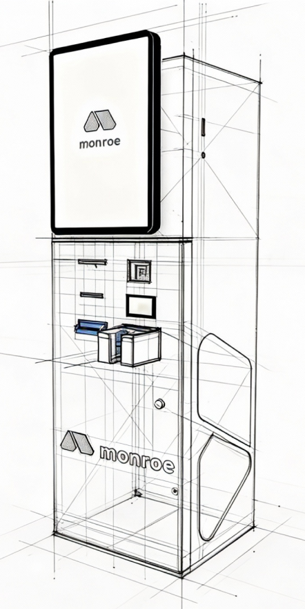 ATM Kiosk blueprint illustration